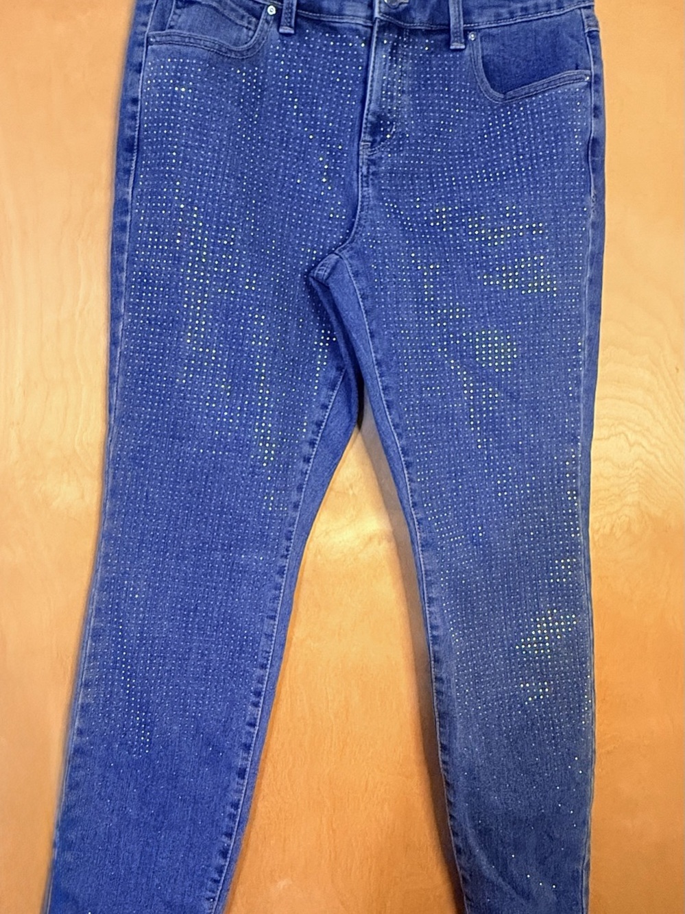 Inc Denim Skinny/Regular Fit Embellished Skinny Jeans in Blue Waist 6P